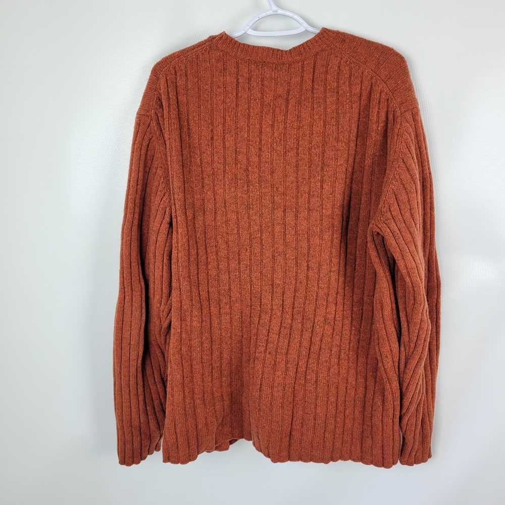 100% Wool Knit Burnt Orange Sweater Sz XL - Picture 2 of 8
